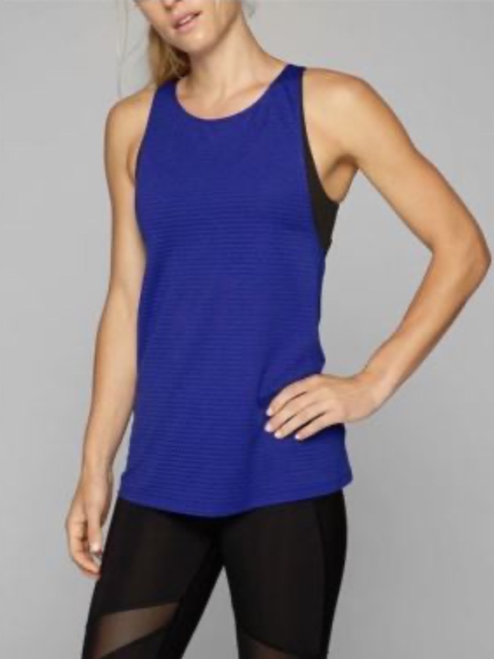 Athleta Blue Racerback Open-Back Tank size small - Picture 3 of 11